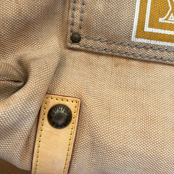 LOUIS VUITTON Cruise Line Globe Shopper PM Tote Bag, Handbag, Yellow, Natural - Picture 9 of 12